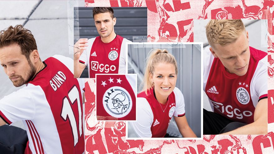 19-20 Ajax Home Red&White Soccer Jerseys Shirt(Player Version