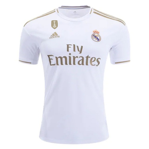 19/20 Real Madrid Home Jersey/ Fly Emirates (White Gold)