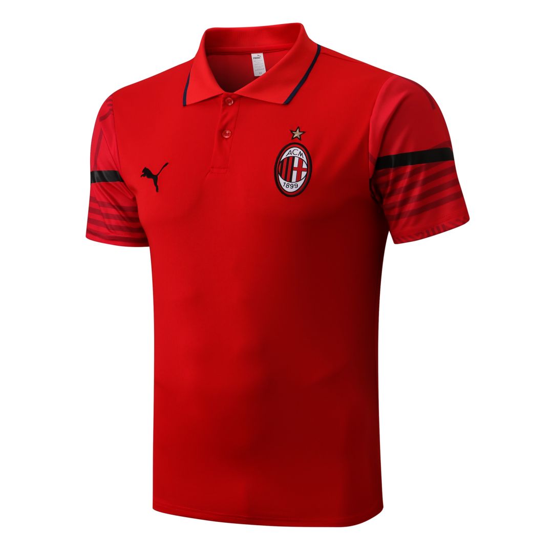 AC Milan Core Polo Shirt Red 2022 23 MineJerseys