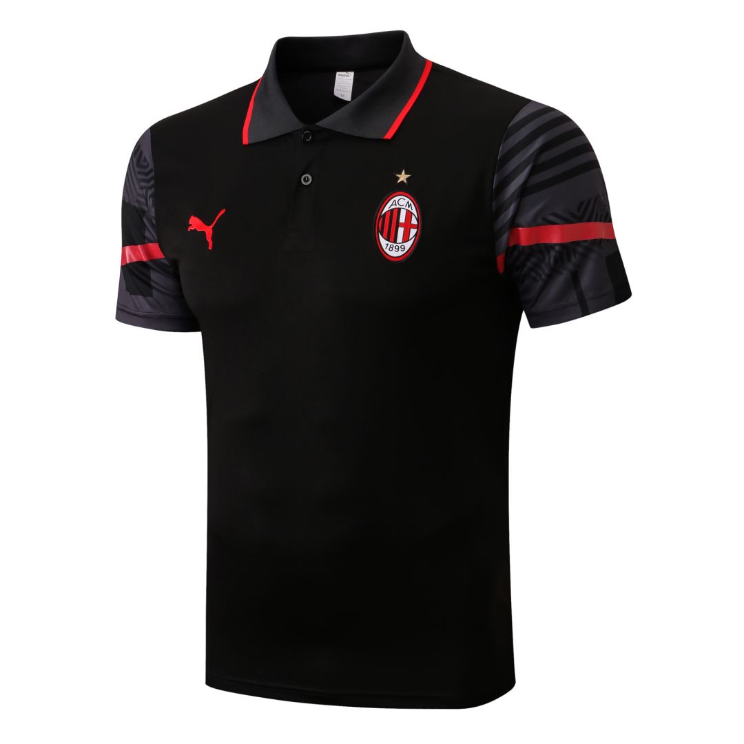 AC Milan Core Polo Shirt Black 2022 23 MineJerseys