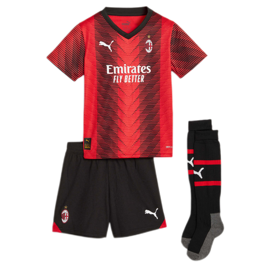 Kids AC Milan Home Kit (Shirt+Short+Socks) 2023/24 | MineJerseys